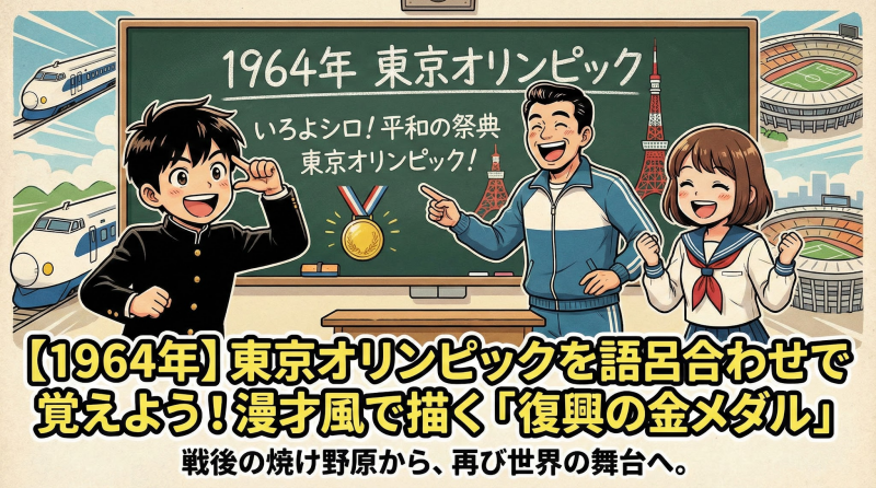 【1964年】東京オリンピックを語呂合わせで覚えよう！漫才風で描く「復興の金メダル