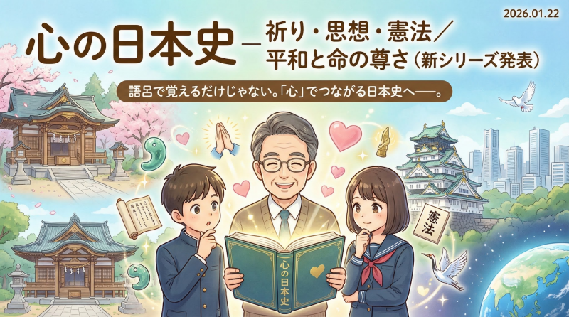 心の日本史-—-祈り・思想・憲法／平和と命の尊さ（新シリーズ発表）