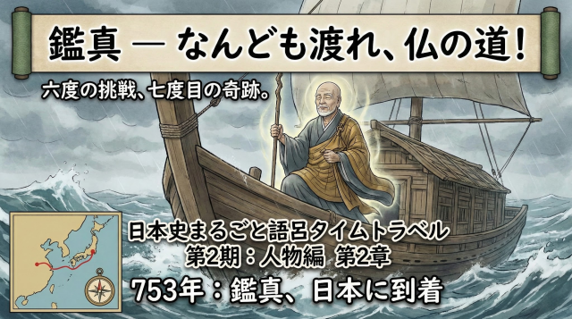 日本史まるごと語呂タイムトラベル-第2期：人物編-第2章-🎓-鑑真