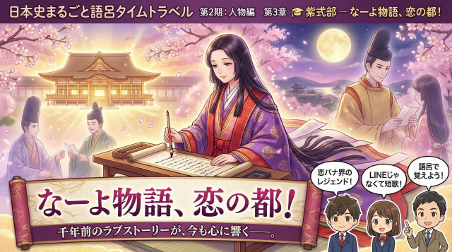 日本史まるごと語呂タイムトラベル-第2期：人物編-第3章-🎓-紫式部
