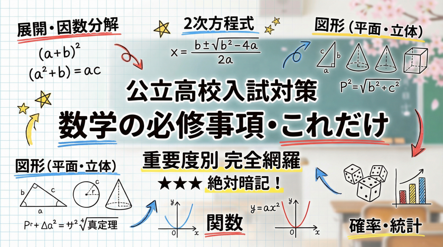 公立高校入試対策 数学の必修事項・これだけ